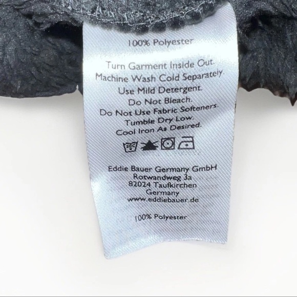 Eddie Bauer Fleece Soft Jacket Light Size Large Gray Fluffy Coat Mens Pullover - Picture 7 of 10